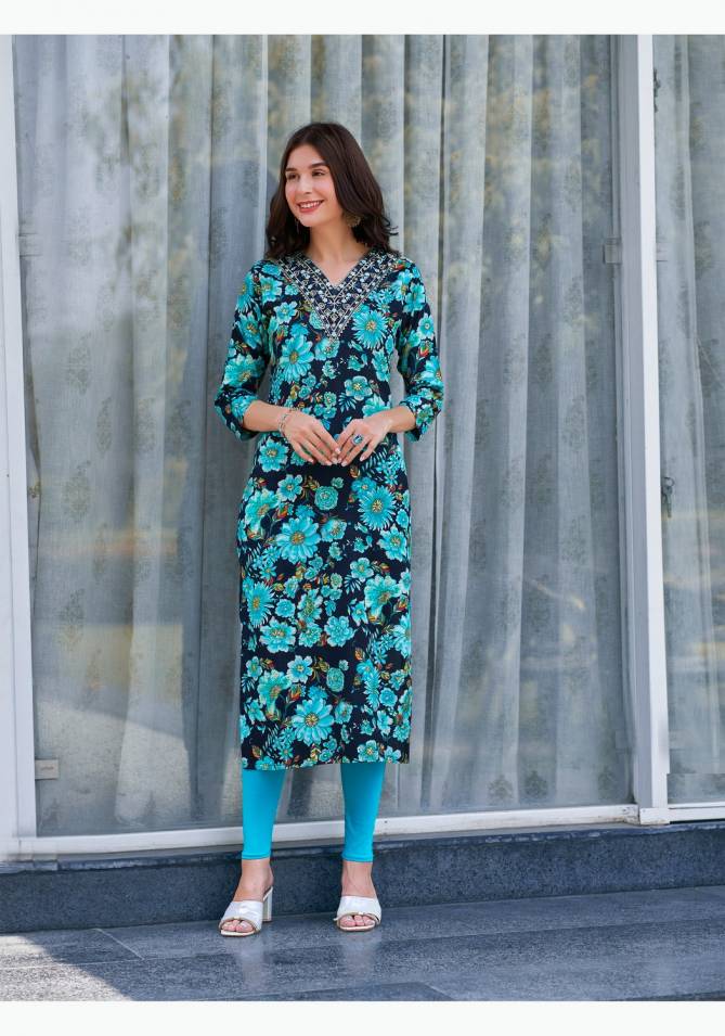 Charming Vol 1 By Vaniska Rayon Foil Printed Kurtis Wholesale Price In Surat